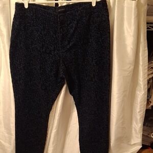 Ashley Stewart Black And Navy Patterned Dress Pants 18